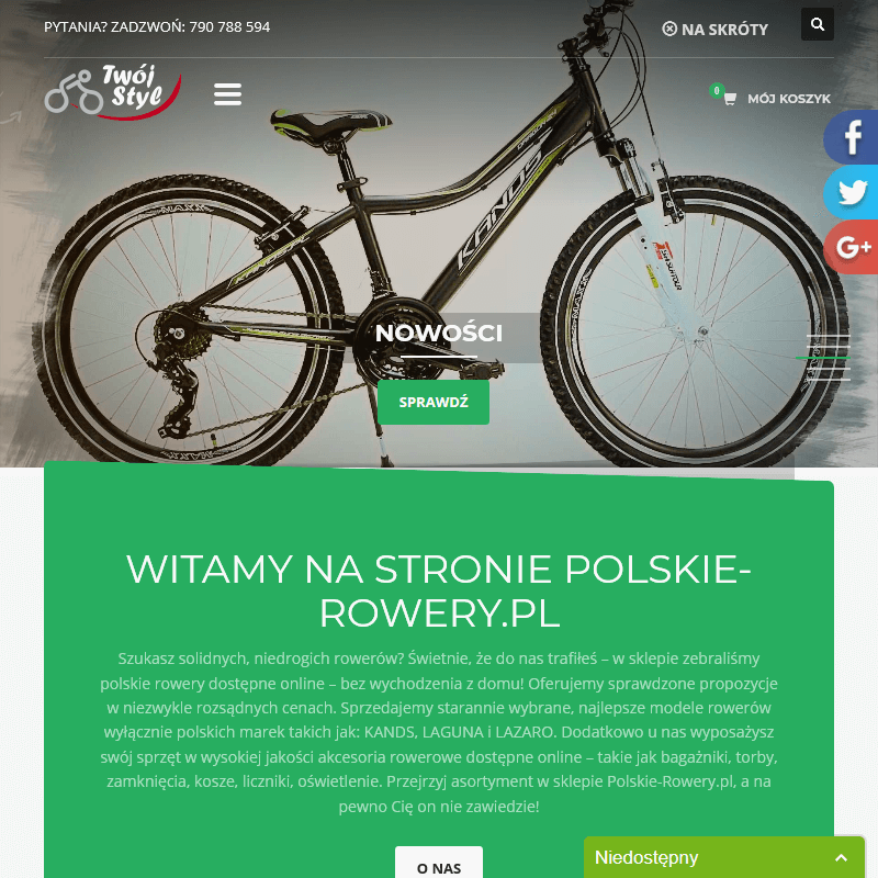 Kosze rowerowe online